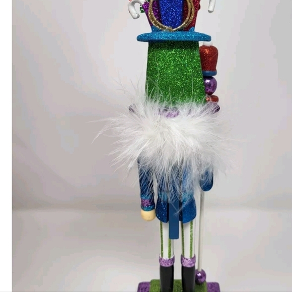 2 Kurt Adler Multi Colored Glitter Whimsical Christmas Nutcrackers 13.5" 2016 - Picture 6 of 16